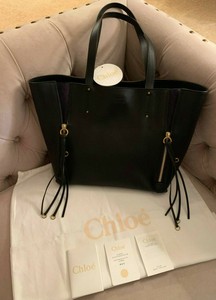 chloé milo leather & suede tote