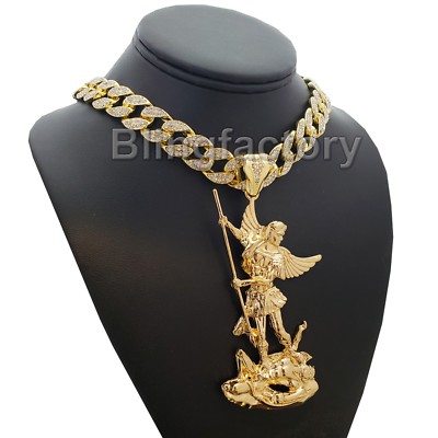Hip Hop Saint Michael Archangel Pendant & 18