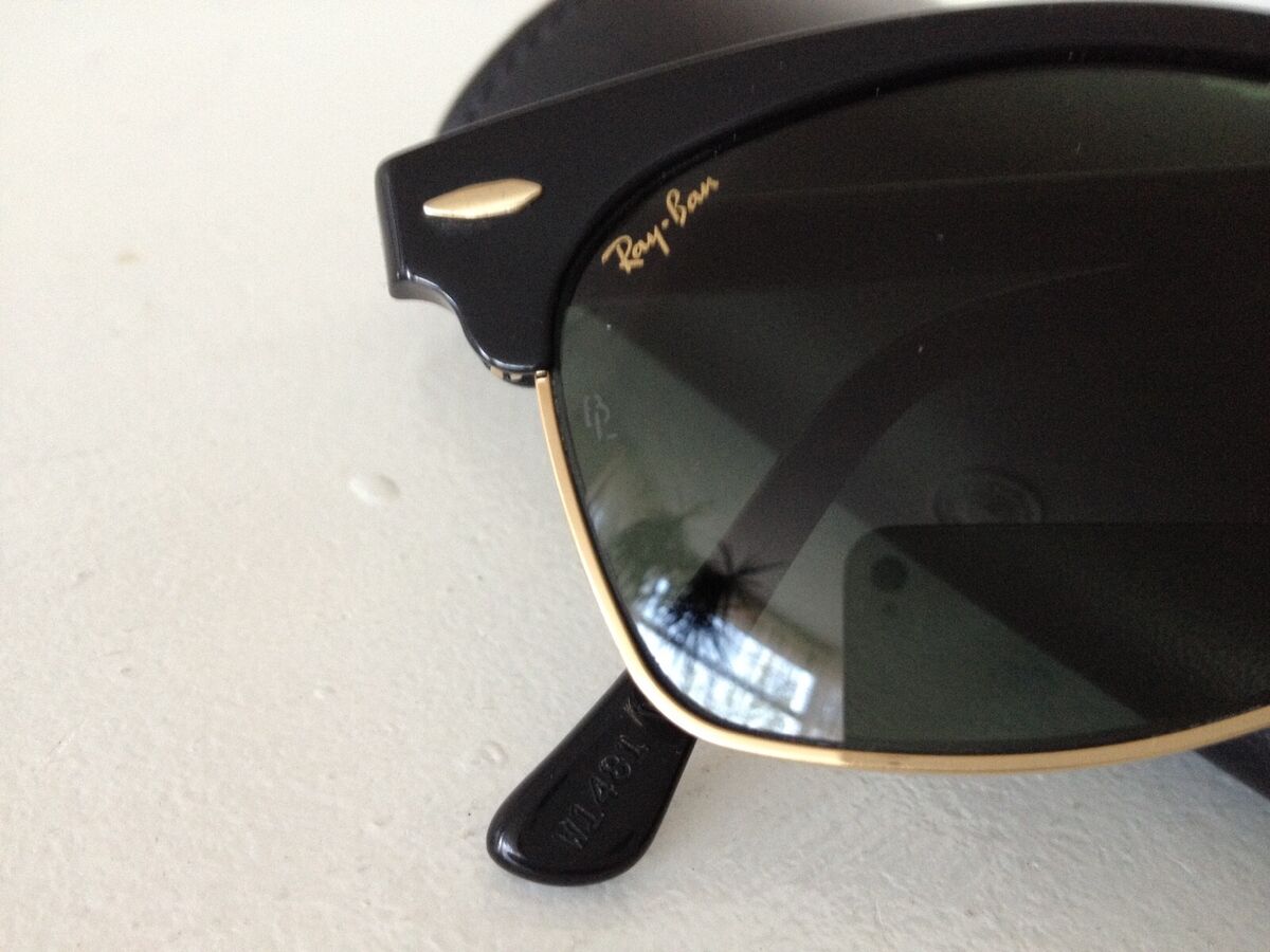 EXC VTG *W1481* B&L RAY BAN USA BLACK/GOLD CLUBMASTER SQUARE EXC VTG *W1481* B&L RAY BAN USA BLACK/GOLD CLUBMASTER SQUARE