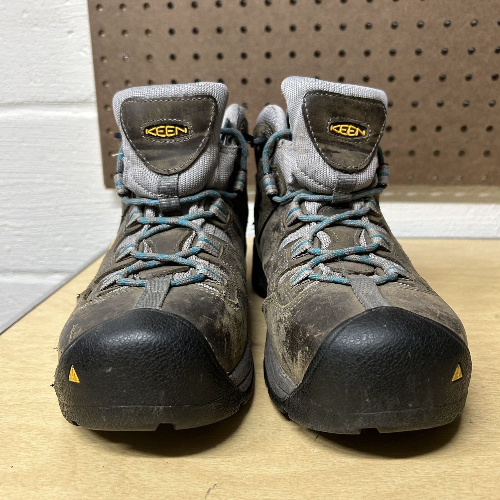 Stivali donna Keen Detroit Mid punta acciaio pelle marrone taglia 9 stringati