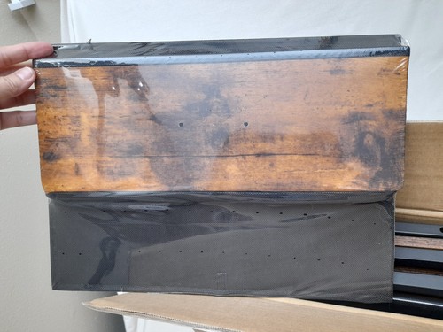Furnulem Comodino con 3 Cassetti e Ripiano a 2 Livelli, Tessuto Rustico Marrone - Foto 12 di 12