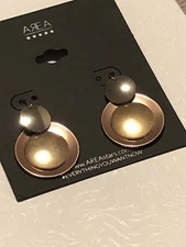 area stars earrings tri tone round shape drop hook closure new with tags