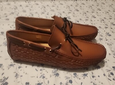 Saks Fifth Avenue Men's Woven Leather Driving Shoes Loafers Size