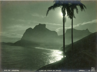 Bippus, Brazil, Rio de Janeiro, Luar na praia da Gavea Vintage silver print
