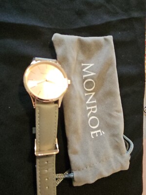 NEW Maestro Monroe Classique Womens Watch in Sunburst Solerose Grey Leather Rose