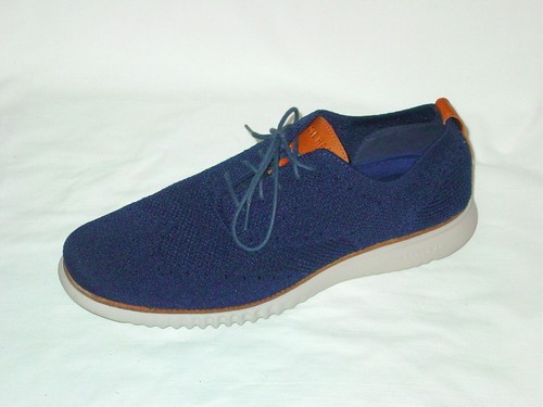 MENS COLE HAAN ZEROGRAND BLUE KNIT LACE OXFORDS SHOES DRESSY COMFORT 13 M $200 - Picture 7 of 9