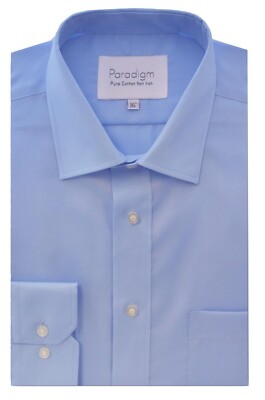 Paradigm Herren Premium Baumwolle Bügelfrei Ls Shirt (8500) Größe 14.5 Zu 23