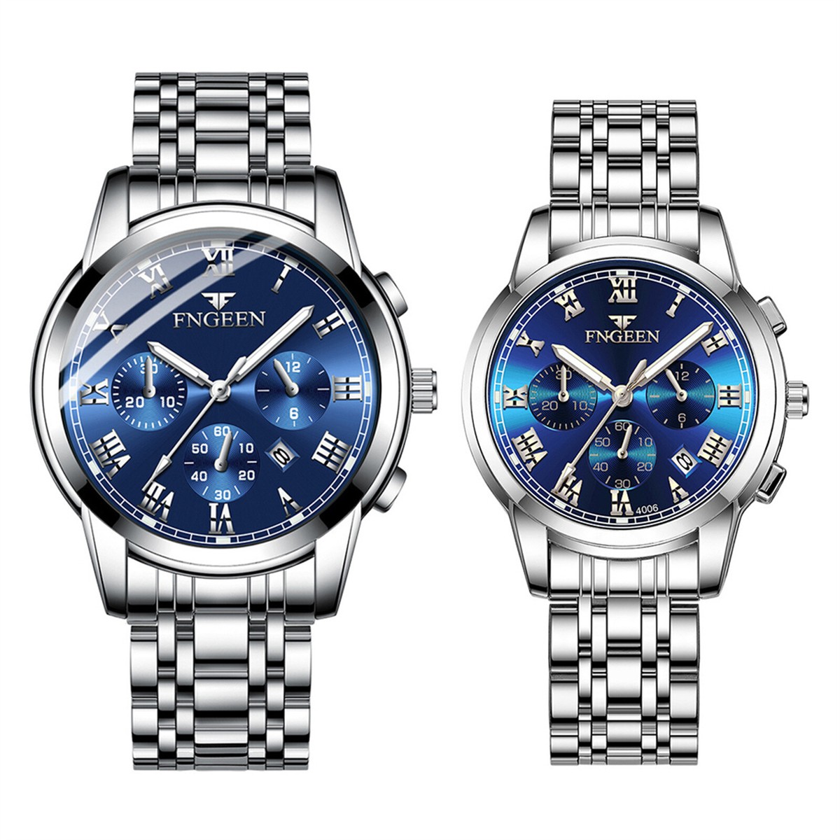 Waterproof Men Women Watch Stainless Steel Quartz Luminous 