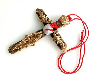 cross crucifix wood witch pendant talisman occult gothic amulet