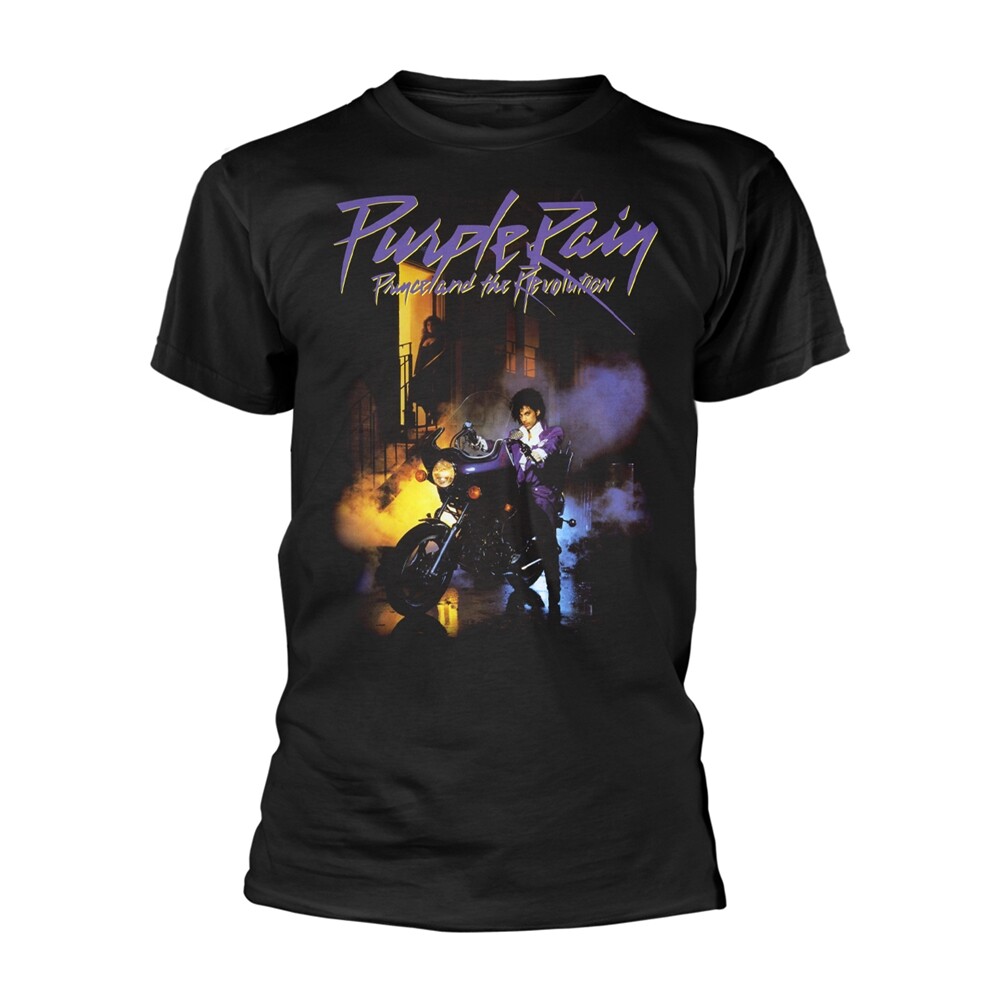 PRINCE - PURPLE RAIN (BLACK) BLACK T-Shirt Large
