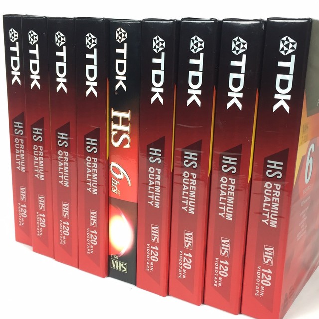 9 X TDK Premium Quality Blank VHS Video Tape T120 HS 6 Hour HS New