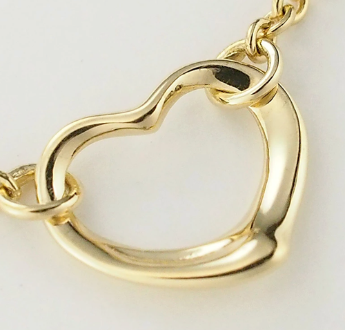 Tiffany Elsa Peretti Open Heart Bracelet K18YG USED - Picture 2 of 4