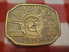 VINTAGE Statue of Liberty Metal Belt Buckle 100 Years of Liberty 1886-1986