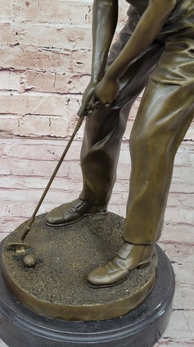 Male Golfer Golf Club Pro Shop PGA Masters Trophy Award Art Bronze Marble Decor - Picture 8 of 10