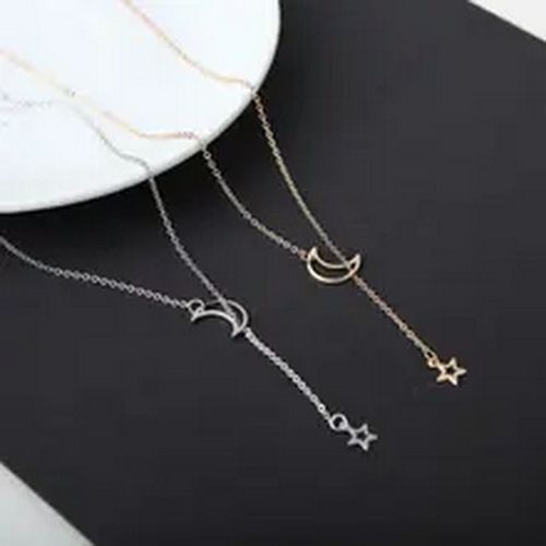 Moon Star Pendant Choker Necklaces Women Fashion Jewelries Gold Chain Necklace - Bild 3 von 14