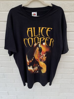 Alice Cooper Shirt Mens Xtra Large Black Tour 2003 Bare Bones Rock Vintage Y2K