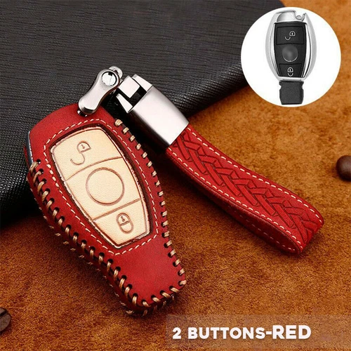 For Mercedes Benz 2 3 Button Leather Smart Key Fob Shell Bag Case Cover Holder - Bild 5 von 30