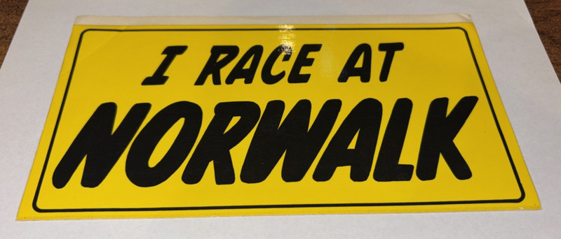 Vintage Norwalk Raceway, Hot Rod, Racing Decal, Bumper Sticker