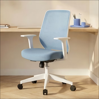 #ad Staples Essentials Ergonomic Fabric Swivel Task Chair Light Blue $87.99