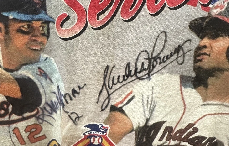 Sandy & Roberto Alomar Cleveland Indians /Baltimore Orioles 1997 SIGNED Shirt - Image 4 of 4