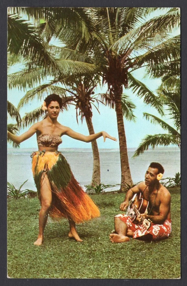 FIJI 1970 Bird Stamp on HULA GIRL Postcard to Canada - Image 3 of 3