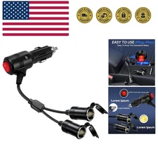 Cigarette Lighter Splitter ， 12v Splitter,Dual Cigarette Lighter adapters for...
