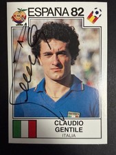 AUTOGRAFO CLAUDIO GENTILE FIGURINA PANINI WCS ESPANA 1982 CAMPIONE DEL MONDO 82