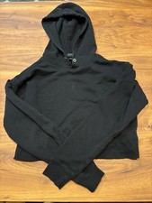 Wild Fable Women s Black Cropped Long Sleeve Hoodie Size Small