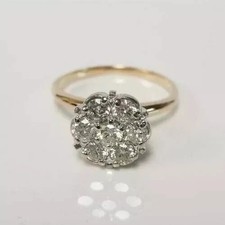 2Ct Round Cut Lab-Created Diamond Women's Engagement Ring 14K Yellow Gold Finish