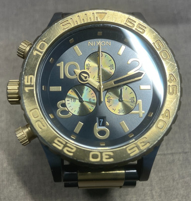 Nixon 42-20 Chrono Uhr 42mm Schwarz SILBER SCHWARZ H099