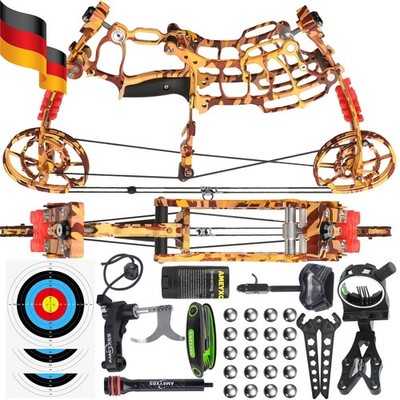 30-60lbs Dual-use Compoundbogen Pfeil Set Stahlkugel Bogenschießen Ziel JagdRHLH