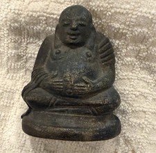Antique Bronze Seated Laughing Buddha Statue