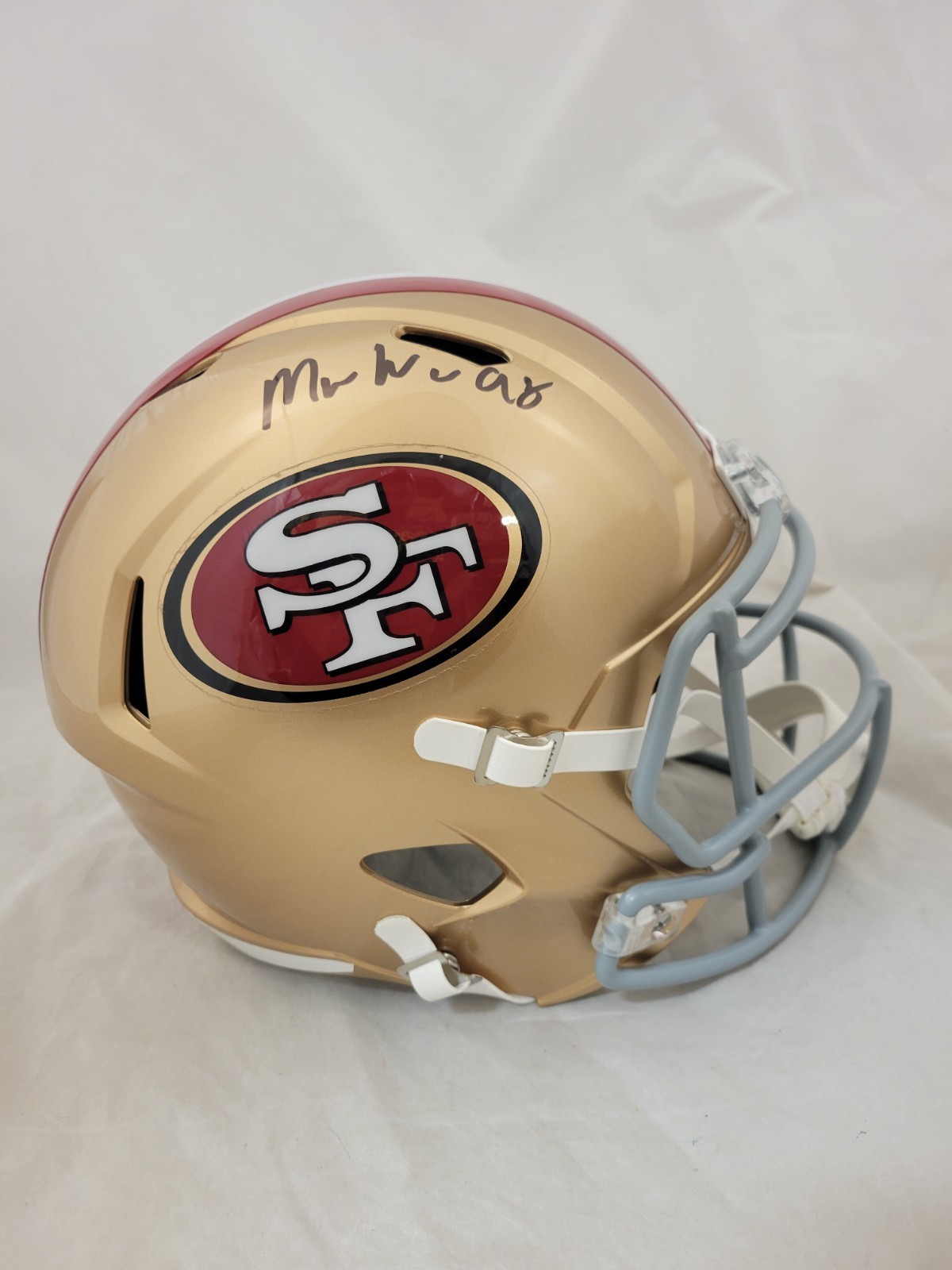 MYKEL WILLIAMS SIGNED SAN FRANCISCO 49ERS F/S SPEED REPLICA HELMET BECKETT QR 