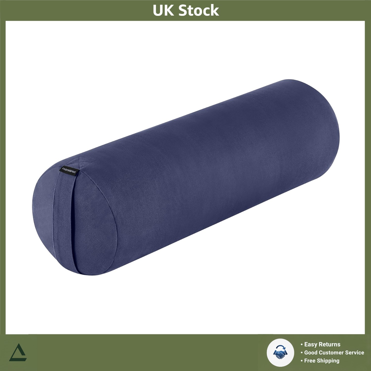 Plush Round Meditation Yoga Bolster Pillow with Cotton Cover 28x10x10 In