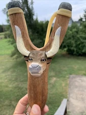 Wooden Handcarved Sling Shot With Bull