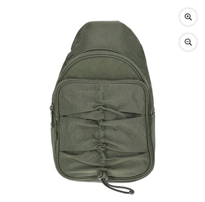Green Tactical Gear Bag Polyester Zip Adjustable Strap 2 Pockets Unisex