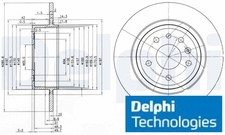 2x Bremsscheibe Delphi BG3908C 2 Bremsscheiben Hinterachse Hinten für Saab