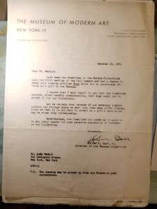 ANDY WARHOL MUSEUM REJECTION LETTER VINTAGE HARD TO FIND
