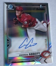 Topps 2021 Bowman Draft Chrome Refractor Auto Andrew Abbott /499 Reds