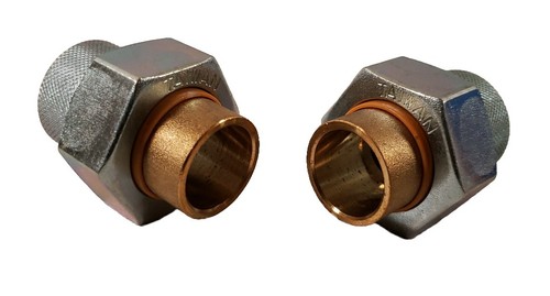 Lot Of 2 Galvanized Steel 3/4" FIP x 3/4" SWT Dielectric Union #168-004WWB