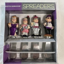 Boston Warehouse 4pc Spreaders Y2K "2000 Or Bust" Butter Spreader Charcuterie 