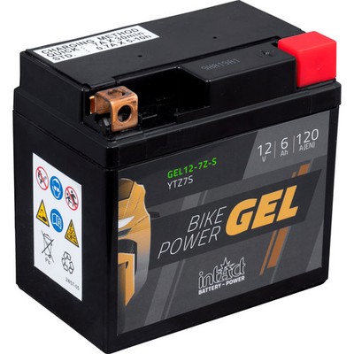 intAct Batterie Bike Power Gel 12V 6Ah YTZ7S/YTZ6S wartungsfrei auslaufsicher