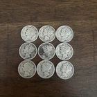 (9) Mercury Winged Liberty Head Dime Lot 90% Silver