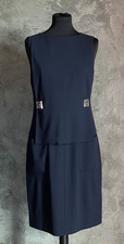 CHANEL PARIS-BYZANCE BLACK GRIPOIX  CC LOGO BUTTONS SHEATH DRESS FR38-FR40