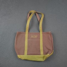 Vintage L.L.Bean Boat And Tote Bag Brown Green Canvas Made In USA Shoulder 17"