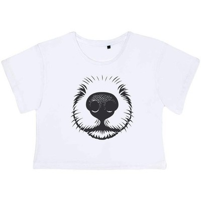 ''Close-Up Of A Dog's Nose'' Damen Baumwolle Crop Tops (CO056744)