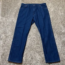 Wrangler Men’s Jeans 42x32 Regular Fit Straight Leg Blue Denim Workwear