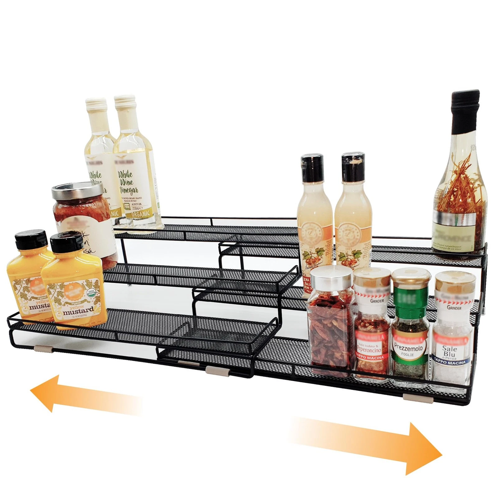 3 Tier Wide Expandable Cabinet Spice Rack Organizer (14.5" to 29.1") - Step S...