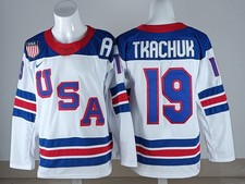 Matthew Tkachuk 19 Hockey Team USA Winter Olympics 2026 Jersey White Stitched