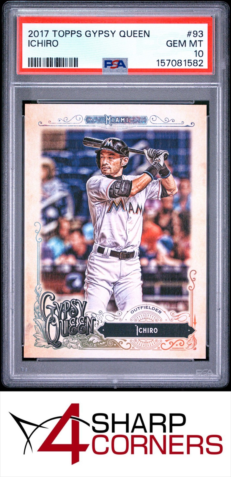 2017 TOPPS GYPSY QUEEN #93 ICHIRO SUZUKI HOF PSA 10